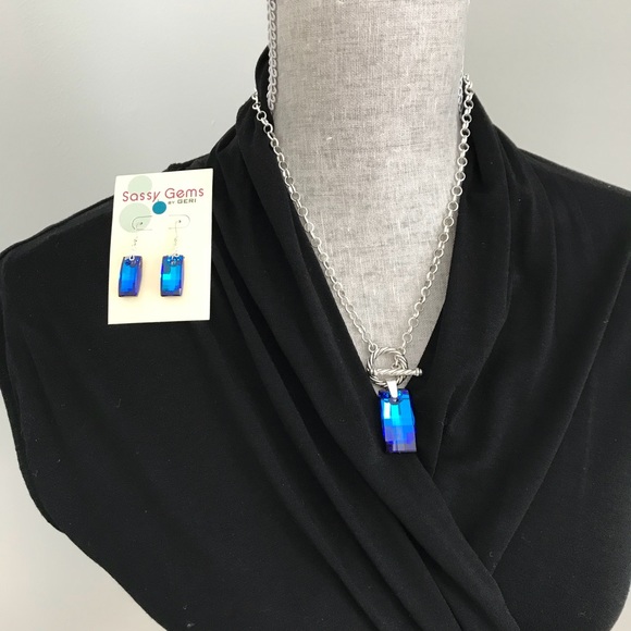 Custom Designed Swarovski Gem Sterling Silver Set - Picture 5 of 11